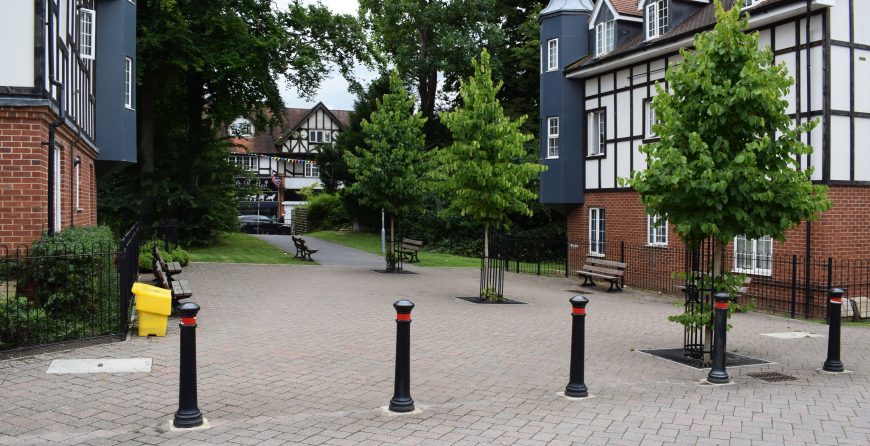 Bollards outside housing
