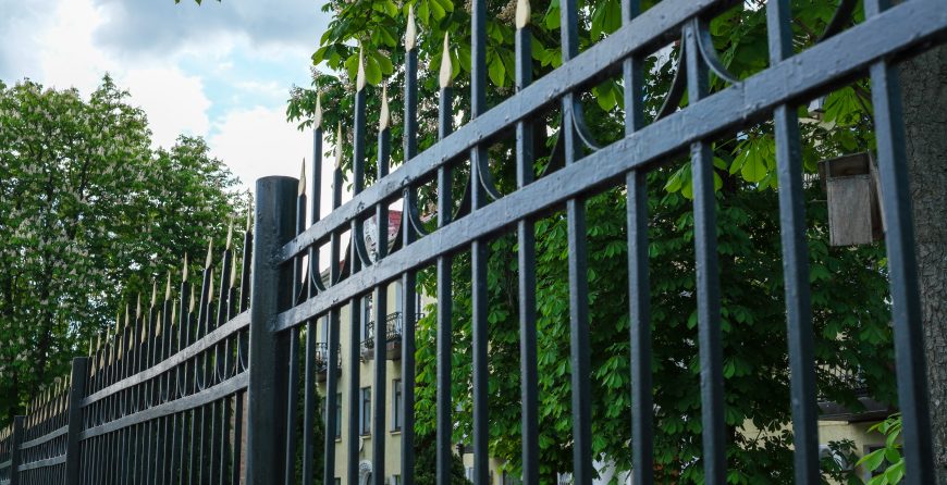 Steel palisade security fencing installed by McKeown Fencing